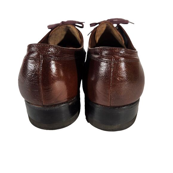 Florsheim Dress Shoes Mens Sz 10.5 C Vtg Derby Brown Lace Up Shoe Trees 625014 - Picture 4 of 13